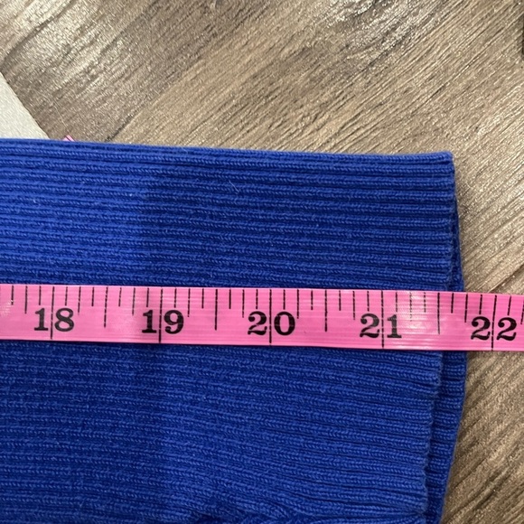[XL]VTG Lauren Ralph Lauren Blue Turtleneck Cotton Sweater Ribbed - Picture 6 of 7